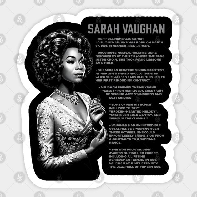 Sarah Vaughan Sticker by UrbanLifeApparel